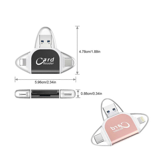 Multi-Port 4 in1 Universal SD TF Card Reader,USB C SD TF Memory Card Reader 2