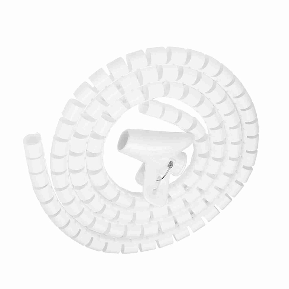 Flexible Spiral Cable Tube 1.5M * 16Mm Wire Wrap & Cord Protector White 3591393080245