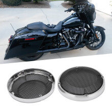 Motorrad-Satteltaschen Lautsprecher-Mesh-Abdeckung Gitter für Touring Glide 1983-2020, Silber