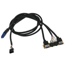 60cm Frontgehäuse-Panel USB3.0+USB3.0+HD-Audiobuchs-Anschlüsse I/O-Platine + Interner Draht USB-Rahmenleitung DIY Gehäuse-Verlängerungsleitu