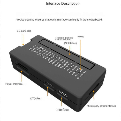 Capa protetora para Raspberry Pi Zero Pi0 Raspberry PI ZEROv1.3/2W/WH Preto 2