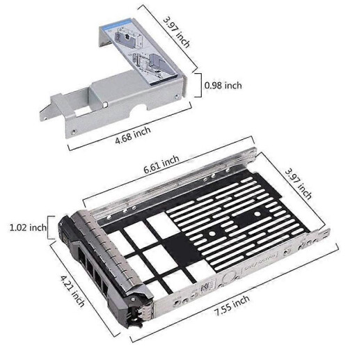 Bandeja de suporte para discos rígidos de 3,5 polegadas para servidores Dell PowerEdge - com suporte NVMe SSD SAS SATA de 2,5 polegadas 1