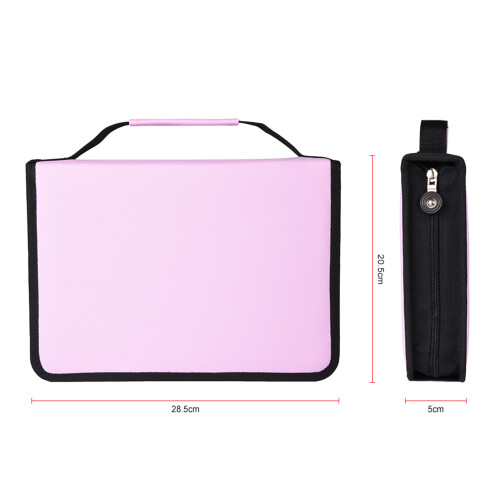 Large PU Leather Pencil Case with Handle 1