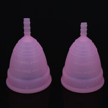 2PCS Reusable Menstrual Cup Set Pink Size S/L with Medical Silicone