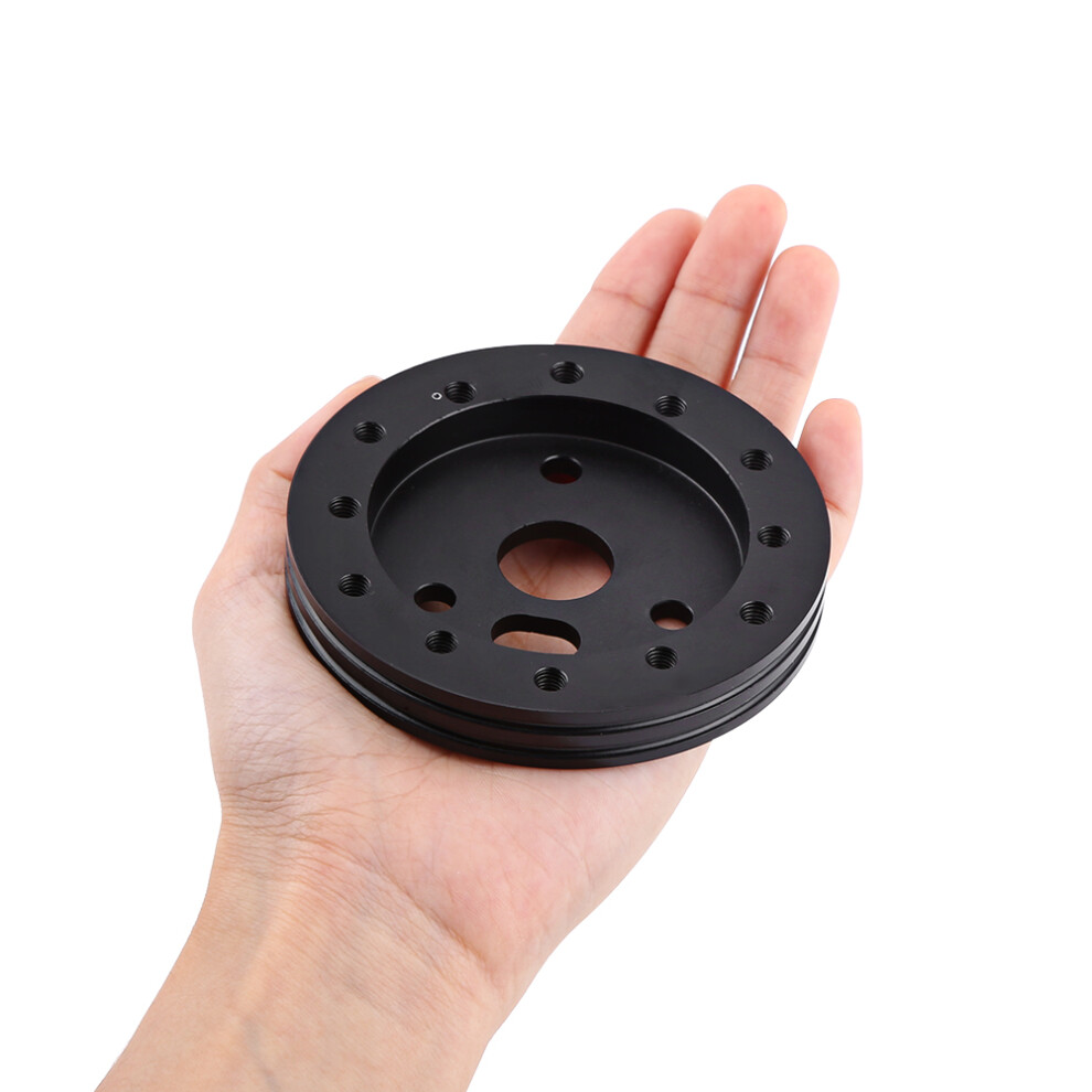 Car Spacer Hub 0.5" For 6 Hole To 3 Hole Steering Wheel Adapter Universal Black 6911363046434