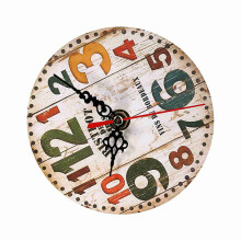 Creative Vintage Wooden Wall Clock 12cm Home Office Decor