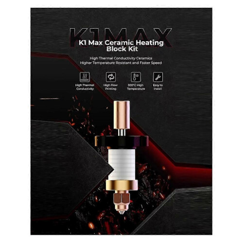 Για Creality K1 Heating Block Ceramic Hotend Upgrade Kit για K1, K1 Max 3D Printer, Ταχύτερη Ταχύτητα Υψηλής Ροής 1