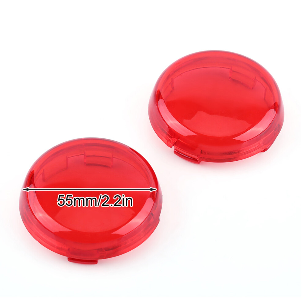 Motorcycle Turn Signal Lens Cover 2 Pcs For Dyna Softail Sportster Red 4931393083638