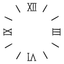1Set Black Acrylic Roman Numerals for Wall Clock Modern 3D Replacement