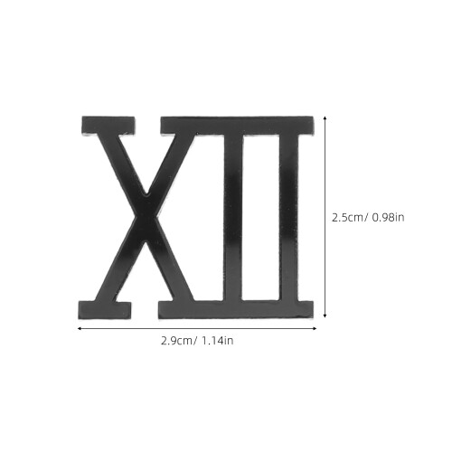 1Set Black Acrylic Roman Numerals for Wall Clock Modern 3D Replacement 1