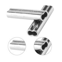 100pcs Copper Double Barrel Crimp Sleeves 1.0mm-2.0mm Silver