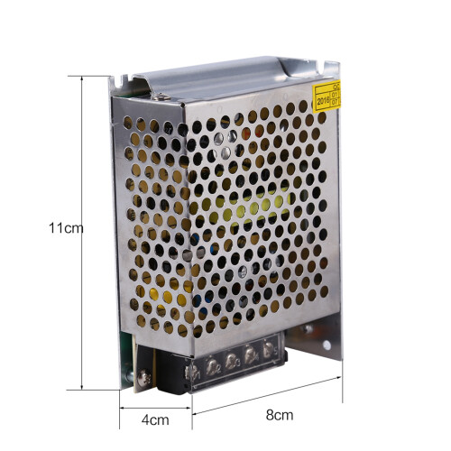 DC 12V 5A Regulated Switching Power Supply, Metal, Silver 2