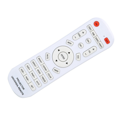 White Remote Control for Projectors, 10m Range, ABS, 15.6x4.5cm 2