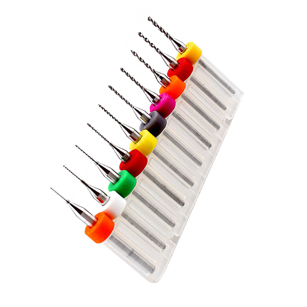 Tungsten Carbide Micro Mini Twist Drill Bits Set 10Pcs For Precise Pcb Drilling 8761392989565