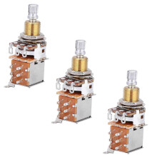 3PCS A500K Potentiometer Push-Pull-Schalter Gitarrensteuer-Poti E-Gitarren-Tonlautstärke Gold