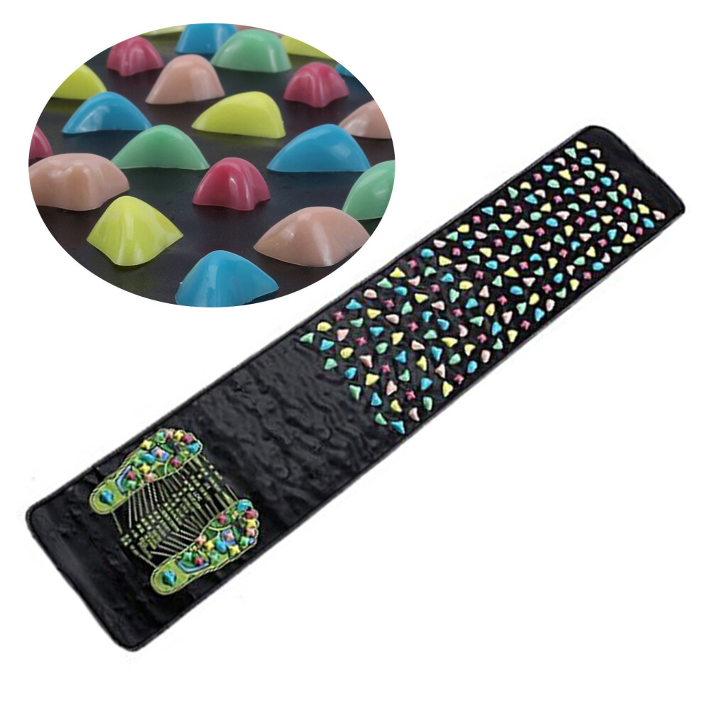 Foldable Foot Massage Mat 170x35cm Leather & PP Cushion