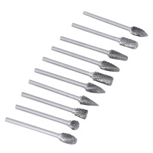 Set of 10 Tungsten Steel Carbide Burrs for Rotary Tool 3mm Shaft