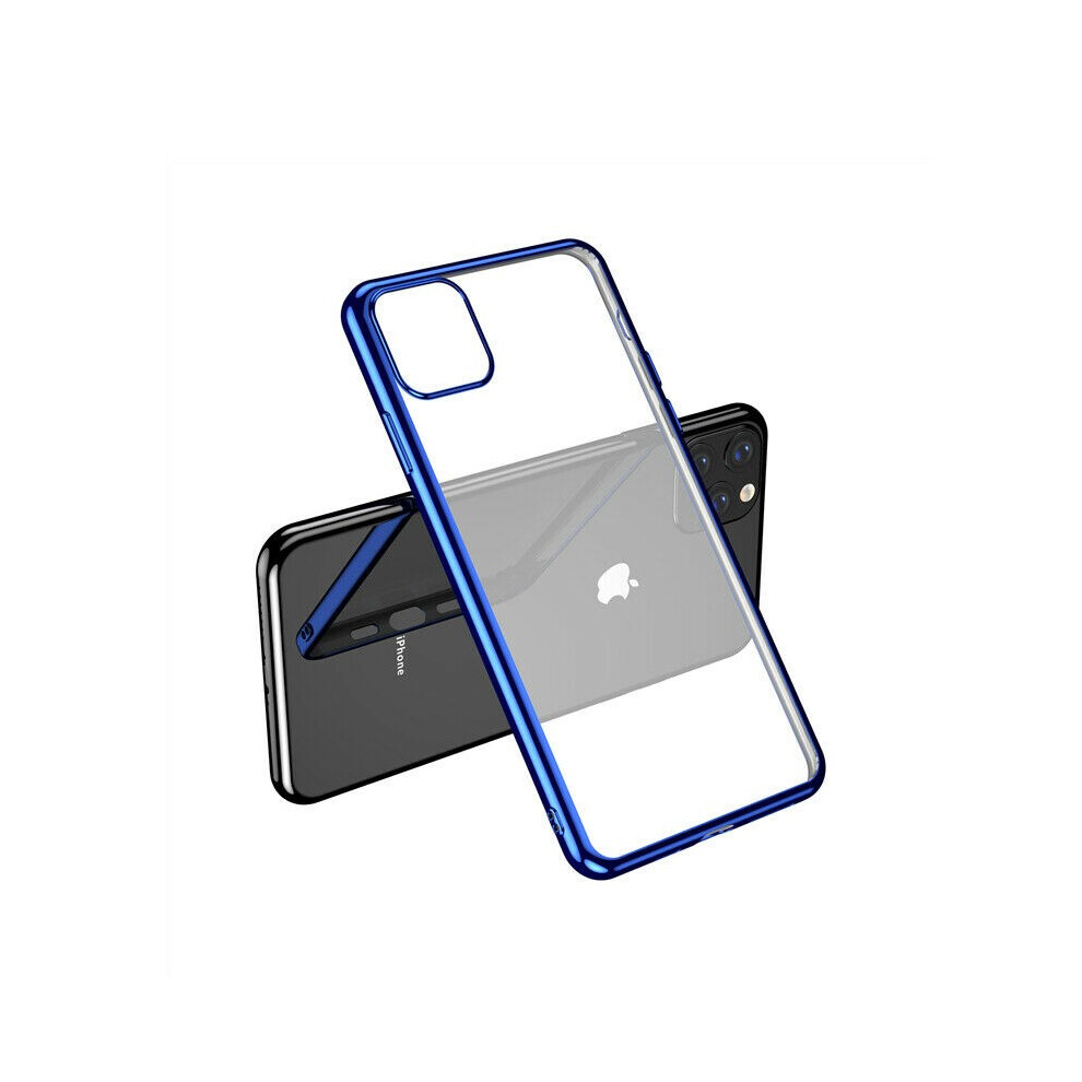 Case For Iphone 11 Clear Silicone With Edge Blue 7437135037053