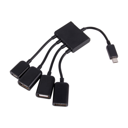 USB OTG 4 Port Micro USB Hub Adapter Cable for Android Tablet Smartphone 2