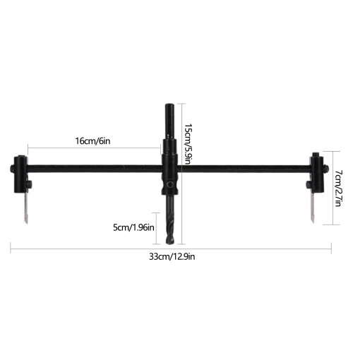 Adjustable 40-300mm Circle Hole Cutter Set - Wood, Plastic, Plasterboard 1