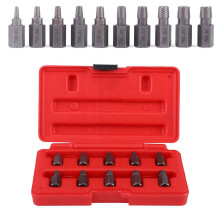 10 pcs Screw Extractor Set 3.2-10.3mm for Rusted Damaged Bolts Gray