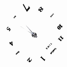 Modern DIY Large Wall Clock Kit - 3D Mirror Surface Sticker for Home & Office