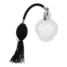 Atomiseur Vintage En Verre Noir Pompon Pour