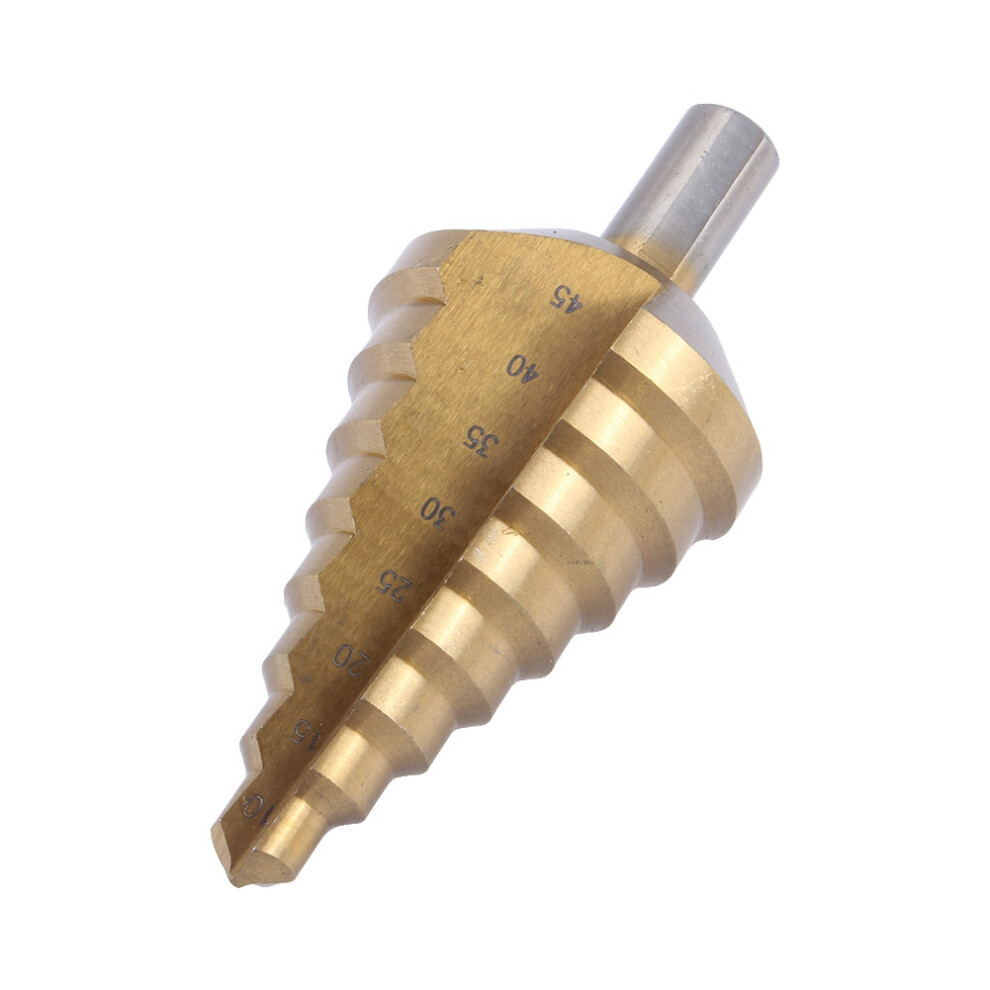 Hss Steel Large Step Cone Drill 10-45Mm Titanium Bit Hole Cutter 9381393089980