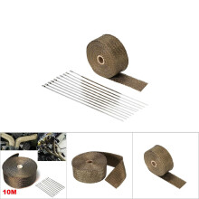 Exhaust Heat Pipe Wrap 10m Insulation Roll with 10 Steel Ties