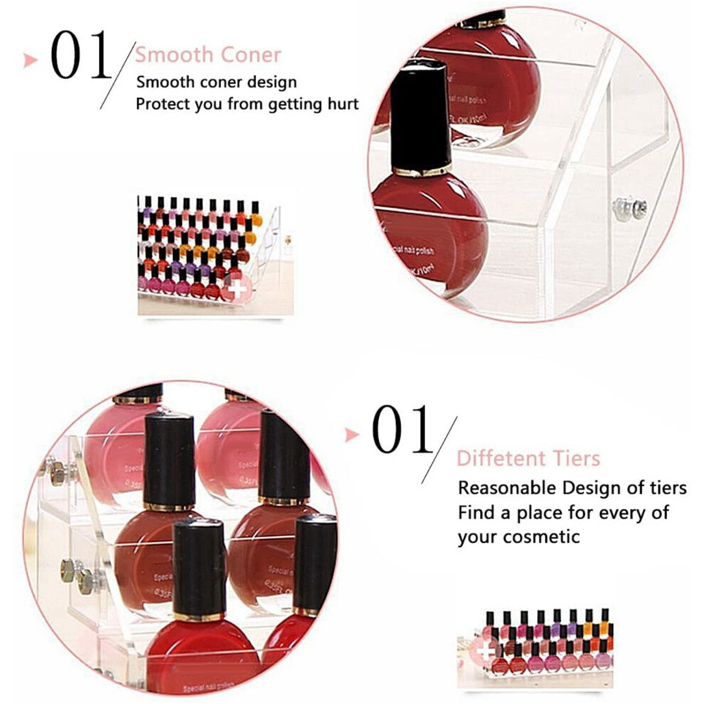 4 Tier Acrylic Nail Polish Stand - Holds All Your Essentials Clear & Durable 4961392995779