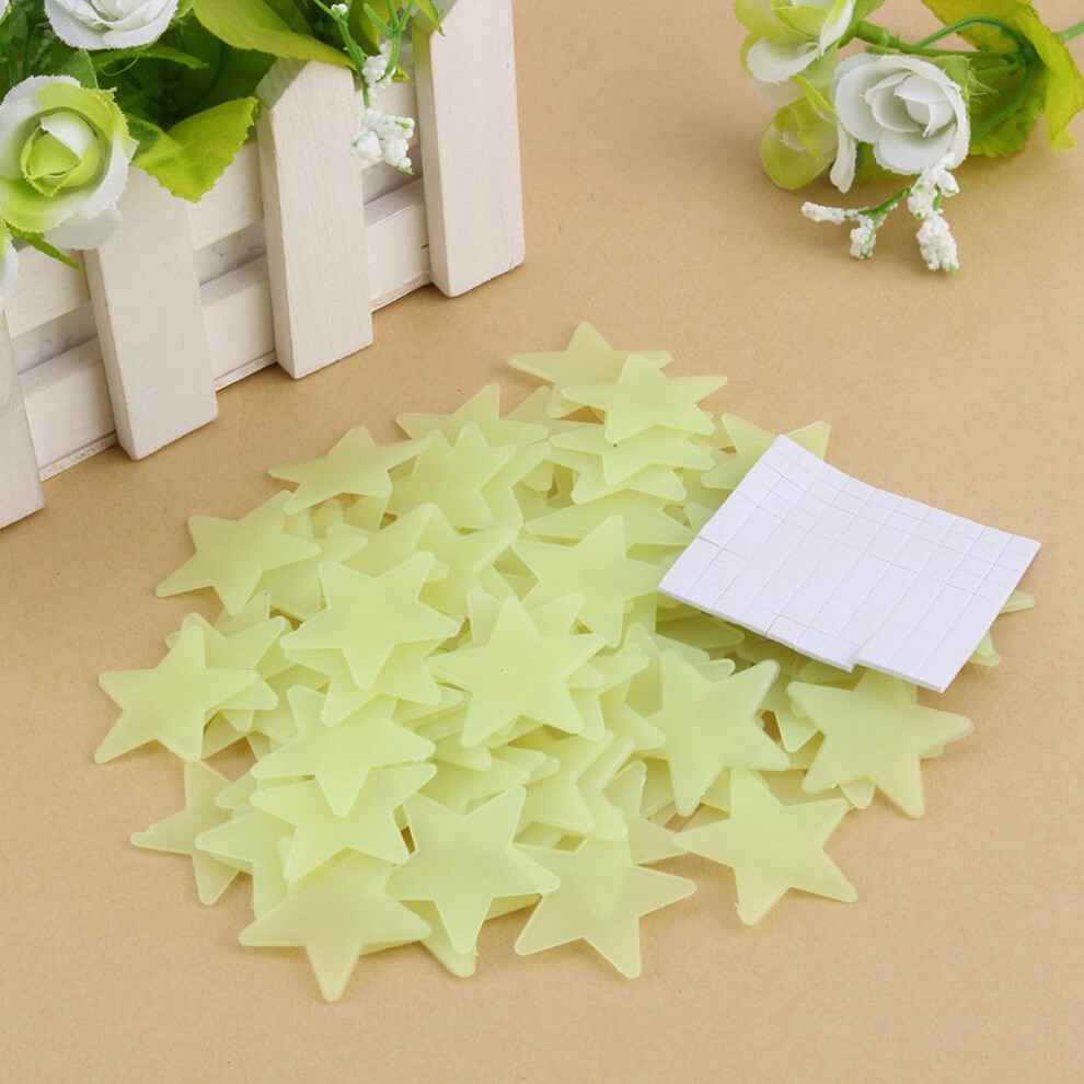 Kids Nursery Wall Decals 100Pcs 3D Glow In Star Stickers For Baby Bedroom Dark