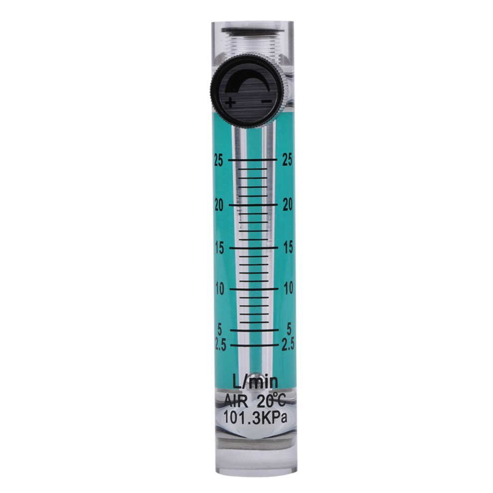 Lzq-5 Flowmeter 2.5-25Lpm With Control Valve For Oxygen Air Gas - Durable 9411392997471