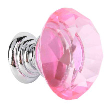 Kristall Möbelknopf Rosa 30mm 10er Set