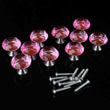Kristall Knopf Set Rosa 30mm 10er Pack
