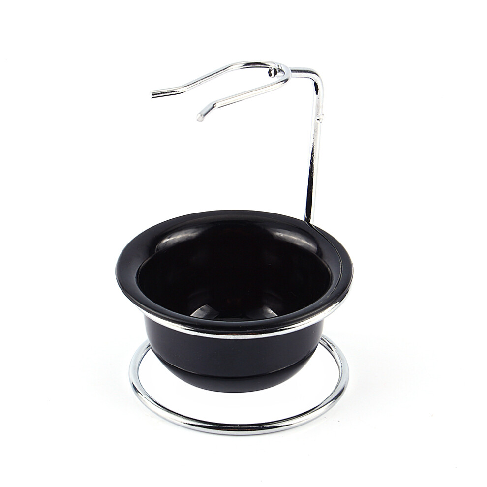 Black Stainless Steel Shaving Brush And Razor Stand Grooming Equipment