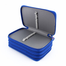 72pcs Multi-Layer Blue Pencil Case with Handle, Large Capacity