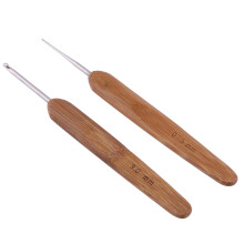 10pcs Bamboo Handle Aluminum Crochet Hooks Set, 0.75mm-3mm