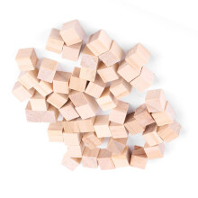 10Pcs 25mm Natural Wooden Square Blocks DIY Crafts Art DecorSet