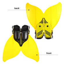 Youth Girls Boys Mermaid Tails Monofin Flippers Swimming Costume Yellow Black