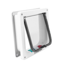 Small Dog & Cat Flap Door M Size with 4-Way Lock Durable Plastic for Pet Care