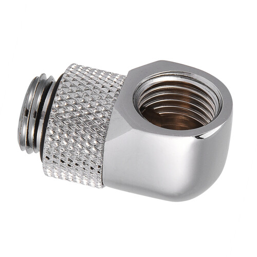 PC Water Cooling Elbow Fitting G1/4 Barb Connector 90 Degree Silver Material 1
