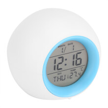 LED Alarm Clock Wake Up Light with 7 Colors, Digital Display & SNOOZE