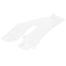 White Anti-UV Nail Gloves Long Manicure UV Protective Gloves