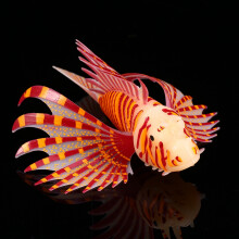 Fluorescent Silicone Lionfish Ornament for Aquarium, 11.57.53cm