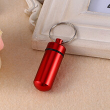 Travel Pill Box Waterproof Mini Blue Aluminum Keychain Storage 7 Compartments