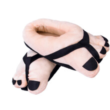 Big Toe Cartoon Fuzzy Slippers Nonslip Funny for-enlarge black