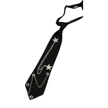 Punk Neck Tie with Star Chain Design Student- star tie
