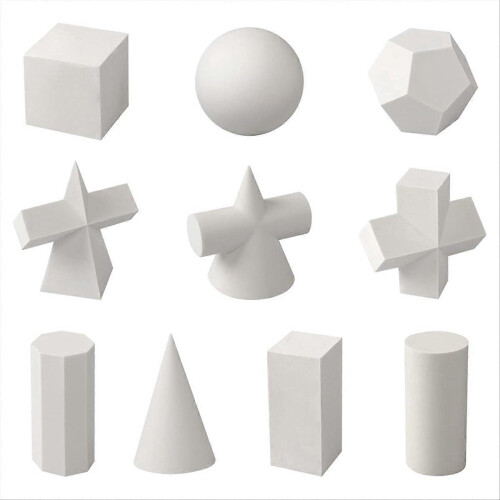 10Pcs 3D Γεωμετρία Σκίτσο Σχέδιο Μοντέλο Γύψος Γεωμετρία Καλούπι Σκίτσο Καλούπι