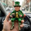 Miniature Patricks Day Ornament Leprechaun Sitting Statue-1 5