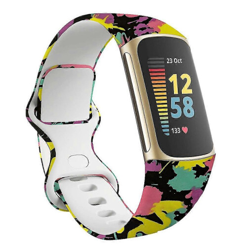 Curele florale pentru Fitbit Charge 5 Centurie de 23mm Silicon 2